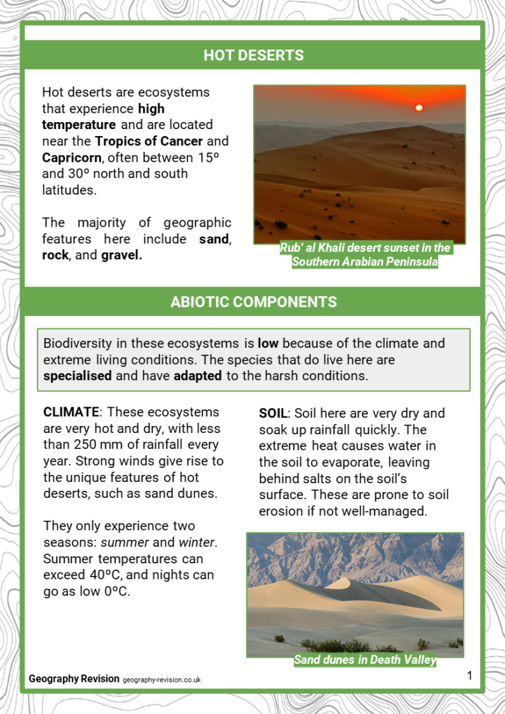 igcse geography hot desert case study