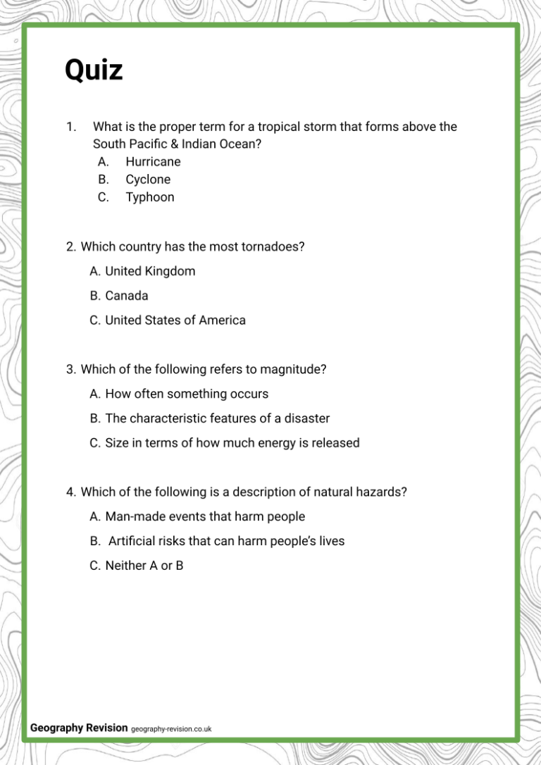 essay questions for natural hazards