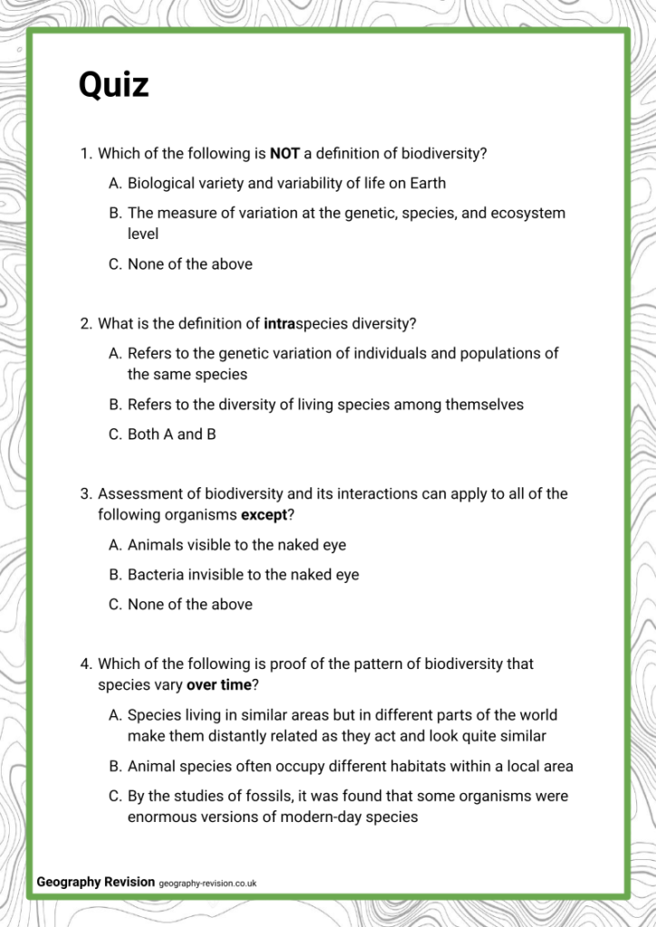 Biodiversity - Quiz