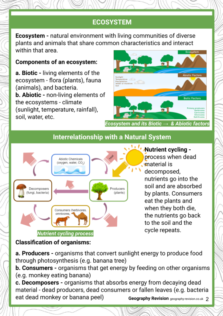 Ecosystems - Revision Notes 1